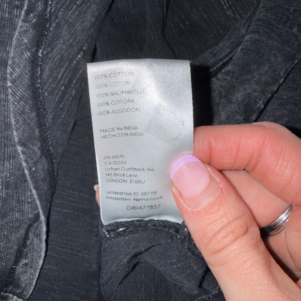 Pilcro Muscle Tank Women Medium Black Excellent Acid Wash Slub Cotton Tee - Picture 4 of 5